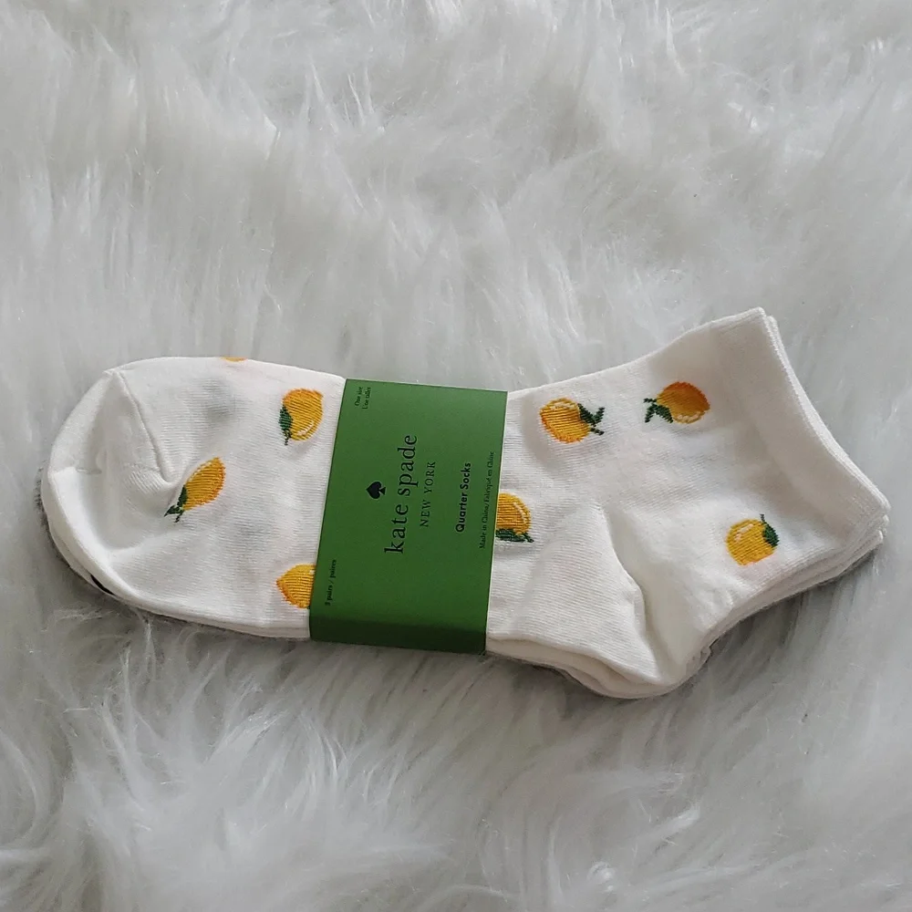 Kate Spade Quarter Socks Set Of 3 NWT Size 4-10